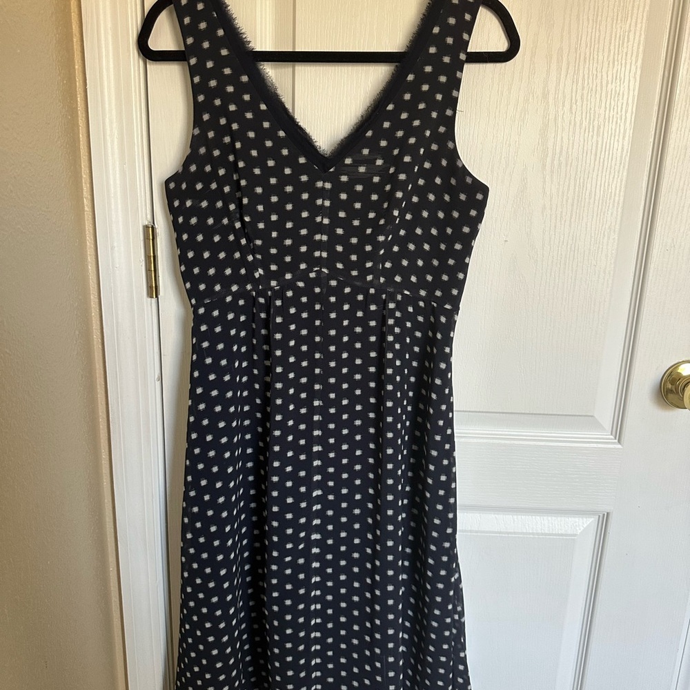 Iris Setlakwe Navy Print Midi Dress • Size 6